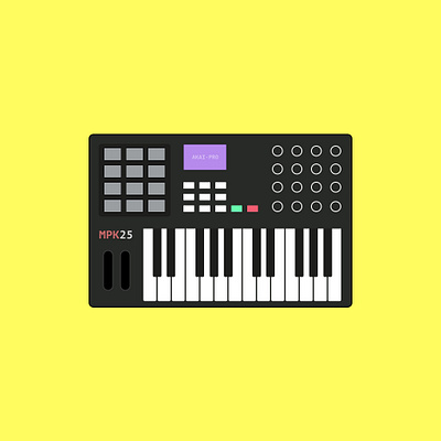 AKAI MPK25 akai icon illustration keyboard minimal mpk