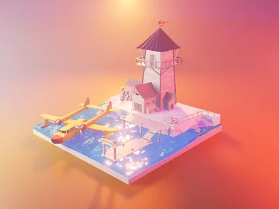 Tale Spin Animation 3d blender diorama fanart illustration low poly lowpoly lowpolyart tale spin