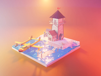 Tale Spin Animation 3d blender diorama fanart illustration low poly lowpoly lowpolyart tale spin