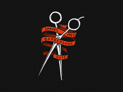 Barbershop logo design american badge design hand drawn logo print t shirt vintage
