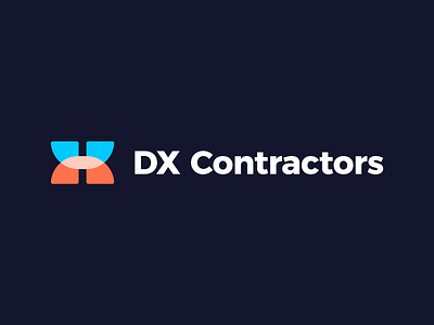 DX Contractors - Logo Design Exploration (for sale) branding clean constructions contractor corporate design for sale unused buy gradient icon identity letter letters logo logo design logo designer logotype media digital monogram symbol tech