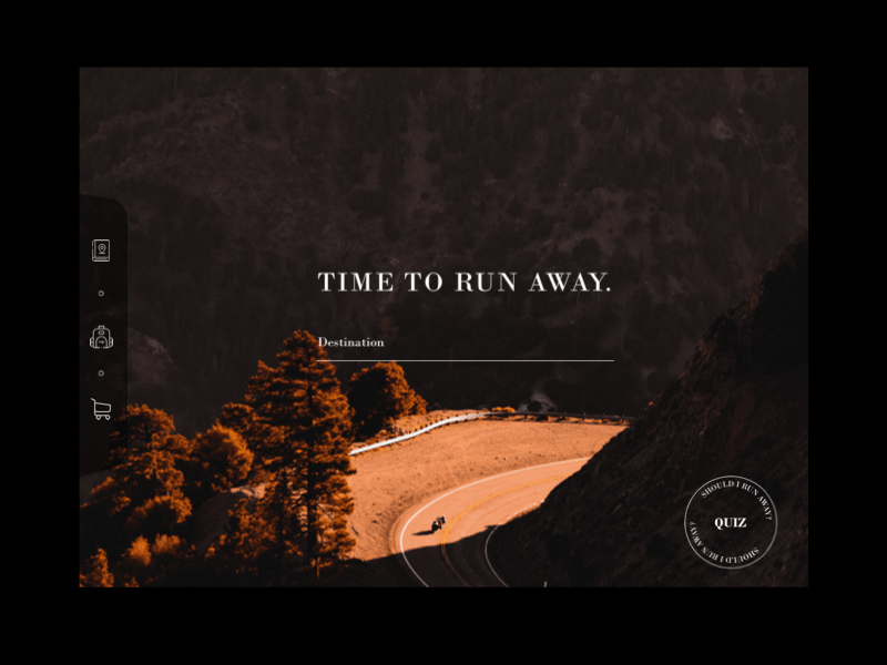 Time to Run Away website design landingpage mobile ui travel typography ui webdesign