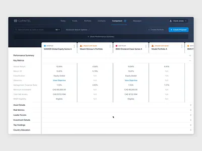 Compare Funds & Create Portfolio adust allocation animation comparison comparison chart drag and drop finance financial advisor fund fund management mp4 portfolio settings software video