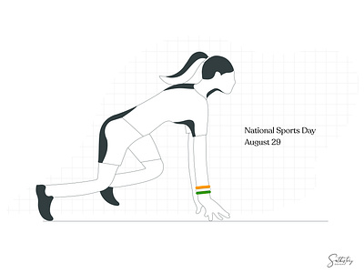 National Sports Day august creative design designthursday illustration india minimal national nmwdesigns sports sportsday woman illustration women