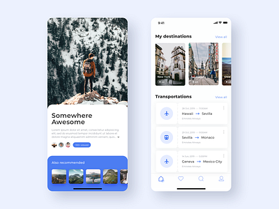 Travel photo app concept design icons landscape photographer photos ui