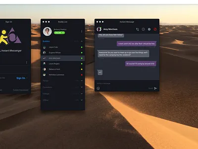 AIM in 2019 - DARK MODE aim aol chat instant message instant messenger ui