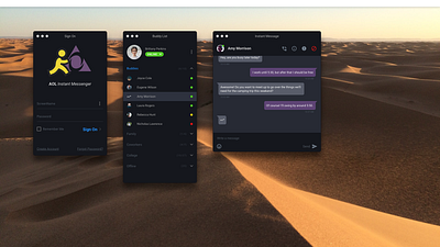 AIM in 2019 - DARK MODE aim aol chat instant message instant messenger ui