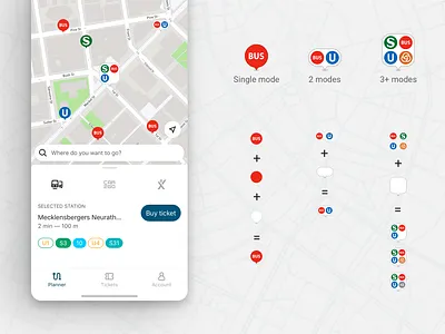 Map Pins Component setup app design design system map mobile navigation pin reach now transport