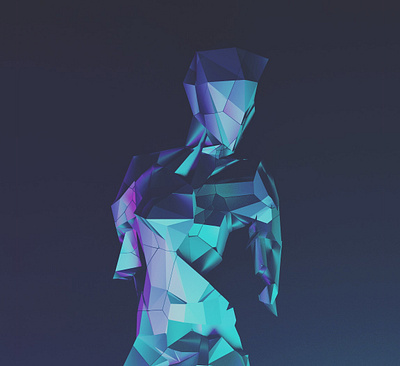 s h a t t e r e d 3d blender cyberpunk illustration iridescent low poly motion design neon vaporwave vr