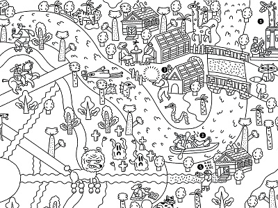 Colouring poster children citymap colouring education map poster