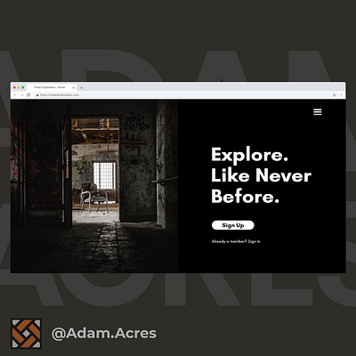 Urban Exploration Landing Page design flat landingpage typography ui urban ux web webdesign