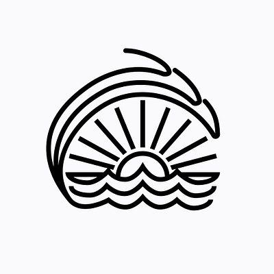 Wavy Sun adobe illustrator branding illustration illustration design illustrator lineart surfer surfing waves