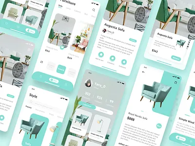 Furniture App app design furniture illustration iphone mobile ui ui ux