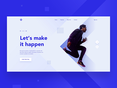 Let's make it happen clean design desktop landing modern shapes ui web