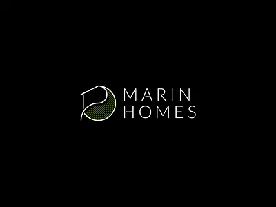 Marin Homes badge brand branding creative design grid home house icon identity interlocking leaf logo logodesign logofavs logoinspiration logolearn mark outdoor vector