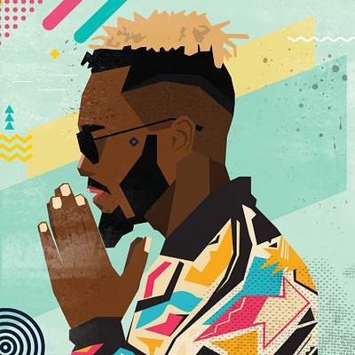 Kwesta african design flat illustration vector