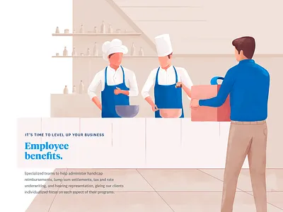 Employee benefits page benefits chef design gift illustration payroll udhaya web work