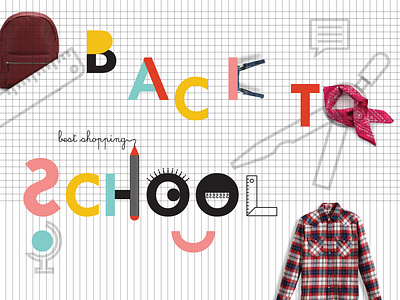 Back to school mini-campaign shot design illustration web