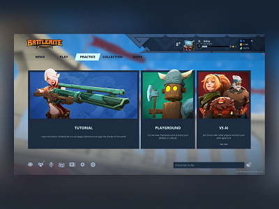 Battlerite Play menu UI game art game design game development games illustration ui