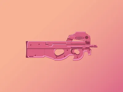 P-chan SAO-GGO anime art design flat graphic graphic design guns illustration illustrator logo minimal pink vector