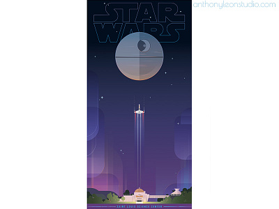 star wars anthony leon studio anthonyleonstudio deathstar design game art gamebackground illustrator art landscape posterdesign starwars vector