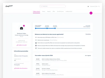 Easyshoot app application branding crm pink software ui ui design ux ux ui