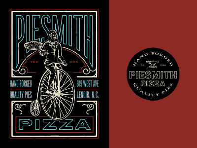 Piesmith Pizza branding illustration lettering typography