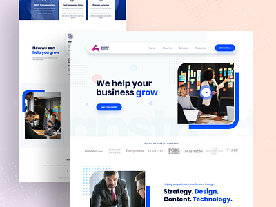 Digital marketing agency landing page 2019 trend agency app design clean ui creative dailyui design agency digital marketing agency homepage ios landing page landing page minimal mockups product design trendy design ui ux visual design web design