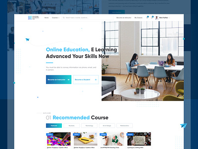 E Learning Landing Page-Preview course education elearning landing page portal study ui ux web design