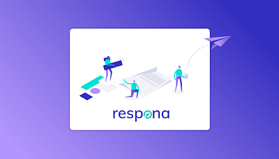 Respona Illustrations branding flat gradients illustrations login page logo paper uidesign website