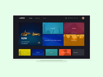 Deezer - Xbox App (2017) deezer interface design ui ui design xbox