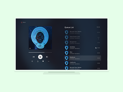 Deezer - Xbox App - Player (2017) app design deezer interface design player ui design xbox