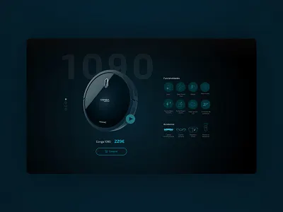 UI Element - Cecotec Conga Product Card accesories card dark theme dark ui design details e commerce features slide ui ux web website