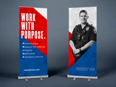Police Branding banner brand branding clean design identity logo police recruiting tradeshow type typography