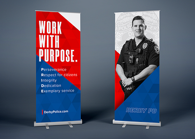 Police Branding banner brand branding clean design identity logo police recruiting tradeshow type typography