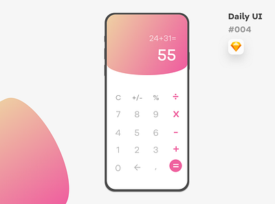 Calculator - Daily UI 004 calculator calculator app calculator ui dailyui dailyui004 dailyuichallenge mobile app sketch ui ui design