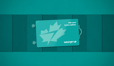 WestJet Gift Card cutout gift gift card lie flat paper cutout