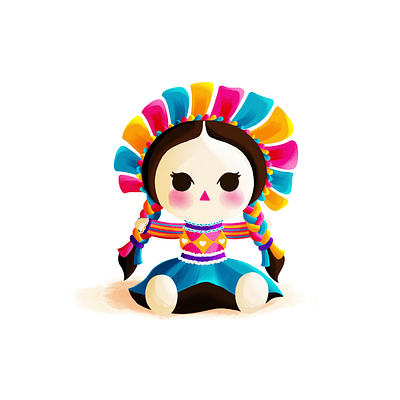 María artesanal colorful cute design doll folkart girl illustration maría mexican mexico mexico city muñeca ribbons trapo