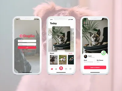 DogGo (Dog Care On The Go!) app dog ui ux veterinarian