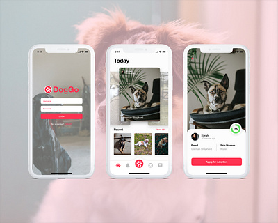 DogGo (Dog Care On The Go!) app dog ui ux veterinarian