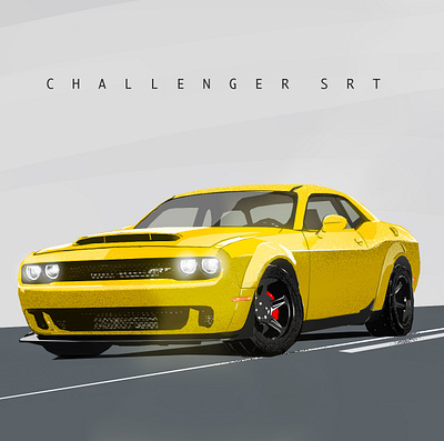 Challenger SRT Demon automotive car challenger dodge illustration photoshop sketch srt