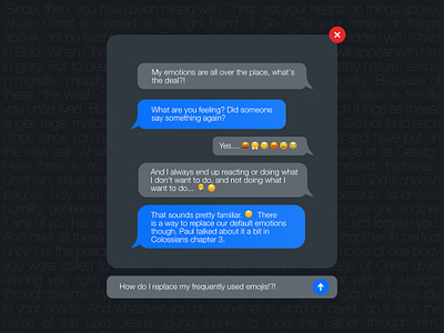 Mixed Emojis Text Covo affinity affinitydesigner christian church dark mode emoji imessage ios sermon art sermon series template text ui