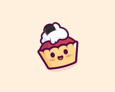 Sweet! cupcake illustration logo