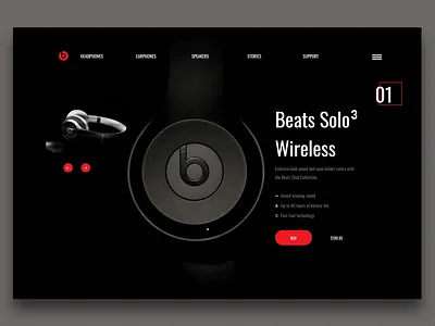 Beats - Product Page beats cover design e commerce headphone ui headphones icon layout music product product page shop store ui ux web