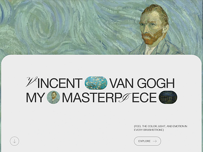 Vincent van Gogh portfolio design art artist design figma landing photoshop portfolio ui ux