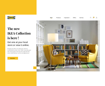 IKEA Concept clean design forniture ikea landing page ui ux web yellow