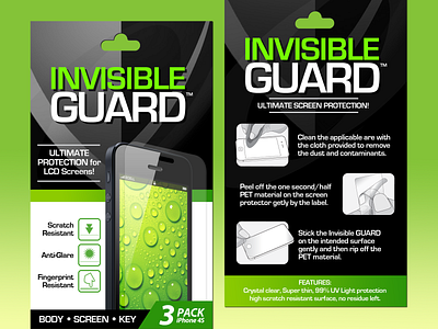 Invisible Guard Screen Protector Packaging art direction design graphic design illustration packaging