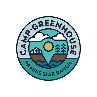 Camp Greenhouse badge badge design badgedesign camp circle gps pin illustration logo logo design logotype vector