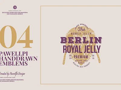 VINTAGE EMBLEMS bee beer beer label bees beetle branding collection design elegant high end logo pawellpi premium