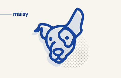 Maisy line work cattle dog design digital illustration dog drawing line work puppy vector